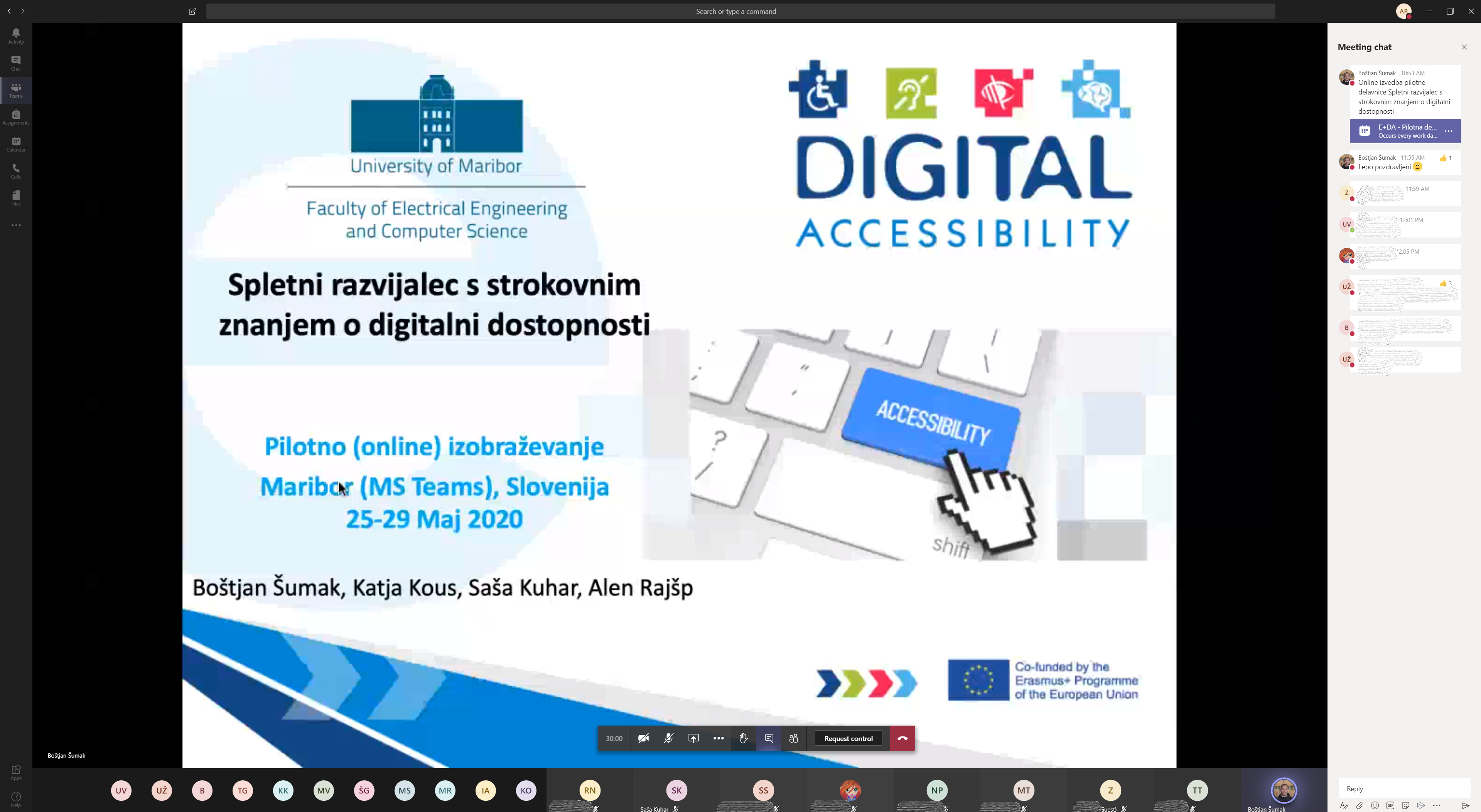 Izvedba izobraževanja na daljavo »Spletni razvijalec z znanjem o digitalni dostopnosti«