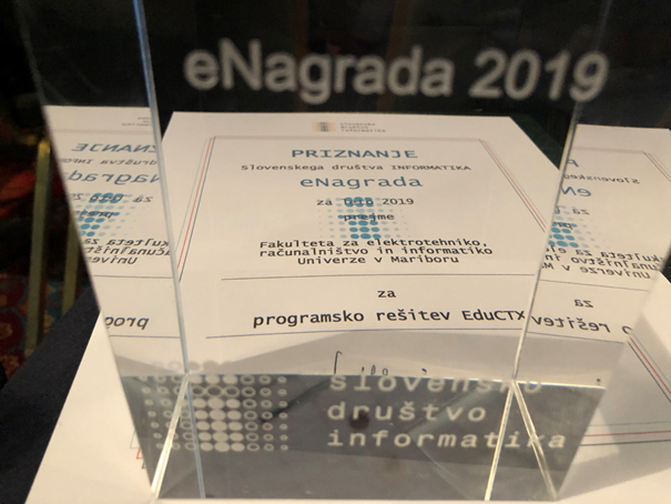 eNagrada Slovenskega društva informatika za leto 2019 platformi EduCTX