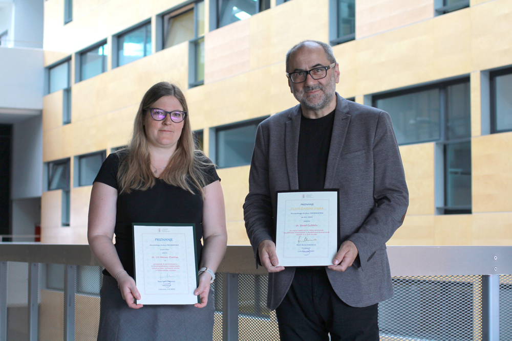 Priznanji Slovenskega Društva Informatika prejela prof. dr. József Györkös in doc. dr. Lili Nemec Zlatolas