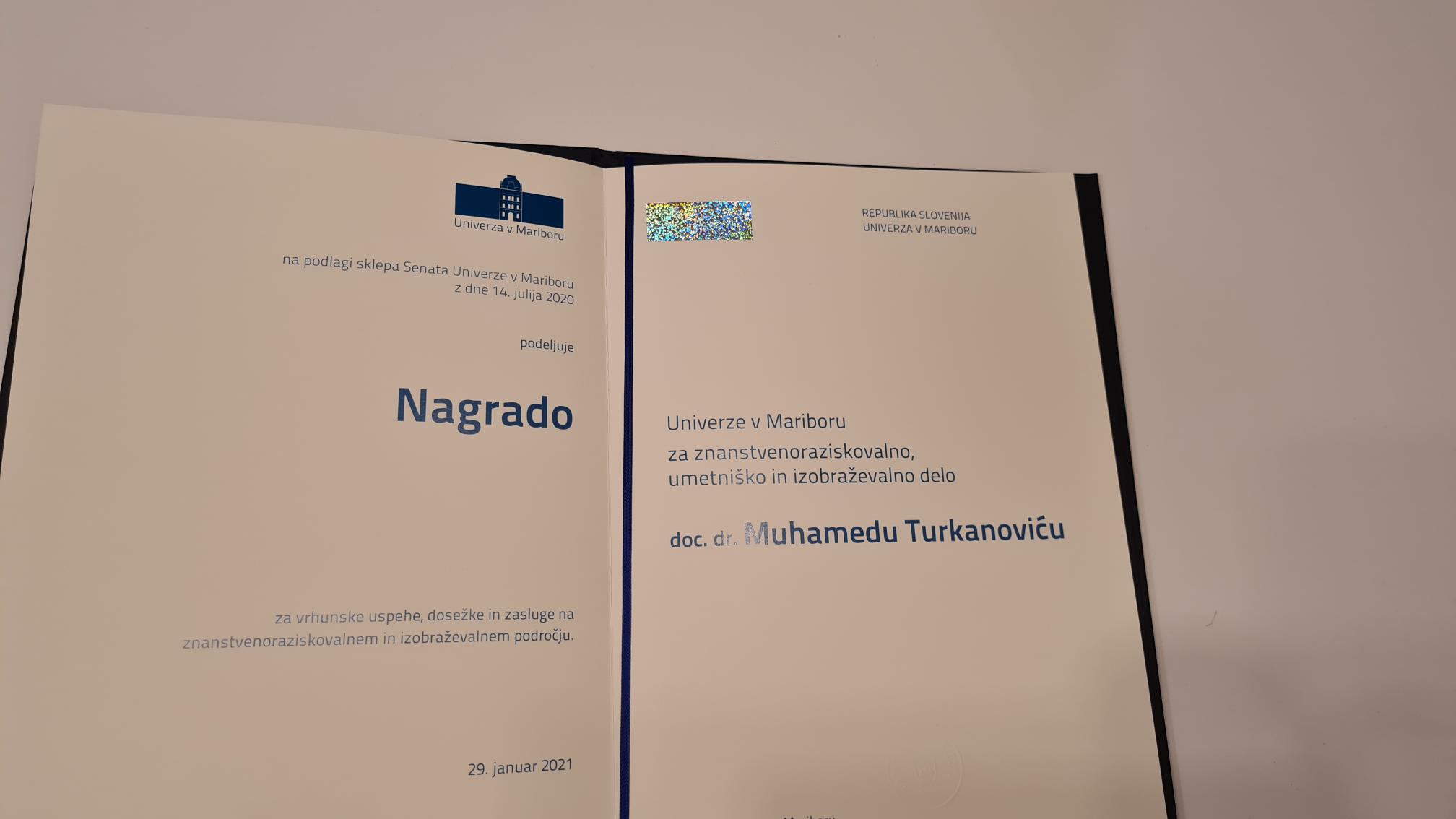 Rektorjev dan 2021: doc. dr. Muhamed Turkanović